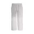 thumbnail image 6 of Clearance under 10$ Sevevn Women Summer Pants Casual Solid Color Drawstring Side Button Elastic Waist Linen Pockets Pants Summer Deals White XXXL, 6 of 6
