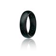 thumbnail image 1 of Alianza de boda de silicona - Estilo cúpula - Negro con turquesa brillante de ROQ para mujer - Anillo de 11 mm, 1 of 2