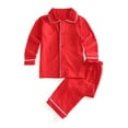 thumbnail image 4 of Pijamas de algodón para niños y niñas, conjuntos de pijamas rojos para invierno y Año Nuevo, 4 of 4