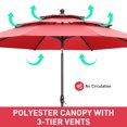 thumbnail image 5 of Autlaycil 10' Patio Umbrella 3 Tiers with Tilt and Crank for Outdoor, Pool, Beach, Garden, Red, 5 of 6