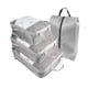 thumbnail image 4 of Xiao Hua Juego de 4 cubos de compresión para guardar ropa, ropa interior y zapatos (beige). Bolsa de viaje portátil para guardar equipaje, bolsa de malla expandible., 4 of 5