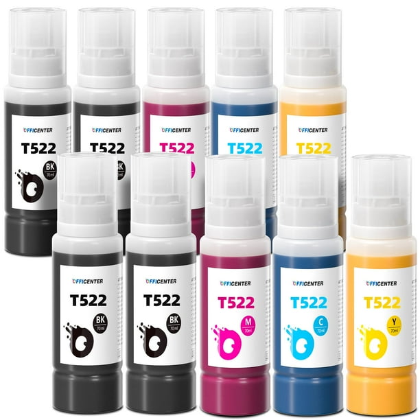 Botellas de recarga de tinta OFFICENTER 522 para impresora Ecotank (paquete de 10)