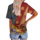 thumbnail image 4 of Blusa de Manga Corta Cuello Redondo Impreso Señoras Casual Top, Blusa Ligera de Poliéster para el Trabajo, la Fiesta Y Toda la Temporada de Uso Diario, 4 of 4