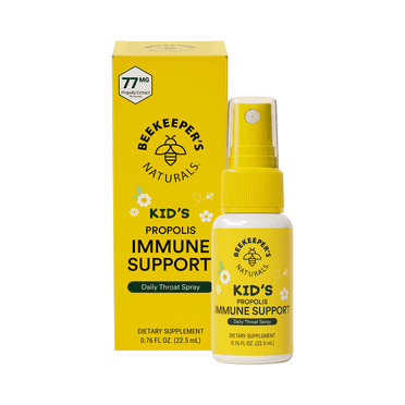 Kids Propolis Throat Spray - Natural Immune Support & Sore Throat Relief - by BEEKEEPER'S NATURALS - Has Antioxidants & Gluten-Free, 0.76 fl oz