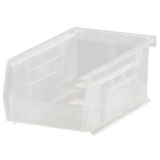 Quantum QUS220CL Ultra Stack and Hang Bin, 4-1/8 x 7-3/8 x 3 Clear, Lot of 24