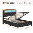 thumbnail image 2 of Afuhokles Twin Size Lift Up Storage Bed Frame with LED Storage Headboard and Charging Station, Upholstered Bed Frame, Hydraulic Storage, PU Black, 2 of 8
