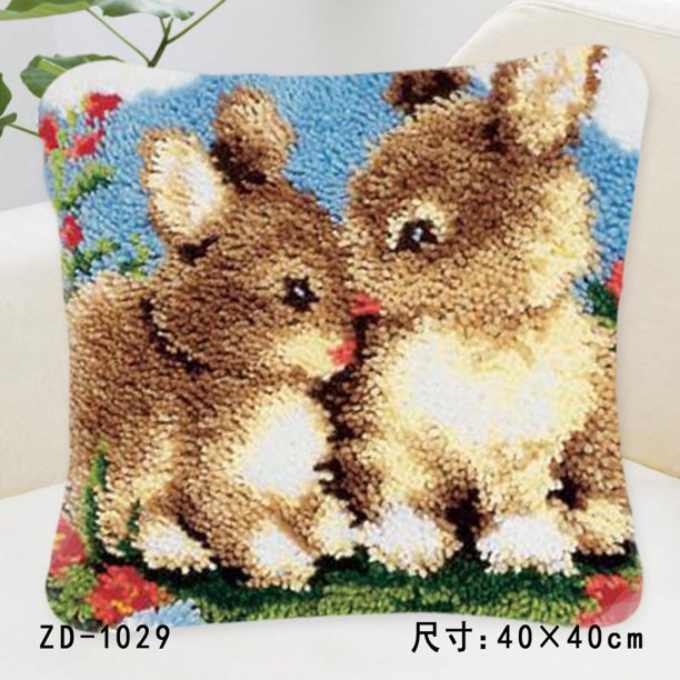 Manualidades de costura de ganchillo personalizadas, funda de almohada DIY, Kits de almohada de cojín con gancho para pestillo para principiantes y adultos