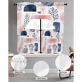thumbnail image 2 of Pink Navy Blue Abstract Art Swag Curtains for Living Room/Bedroom Windows, Modern Geometric Art Kitchen Curtains and Valances Set 36 Inch Length, Light Filtering Swags Valance Curtain Panels, 2 of 5