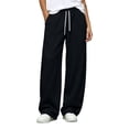 thumbnail image 2 of Xdegoge Womens Straight Leg Sweatpants Drawstring Athletic Lounge Pants Baggy Y2K Trousers Casual Comfy Workout Everyday Track Pants with Pockets, 2 of 5