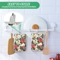 thumbnail image 4 of Yayeee Pot Holders Kitchen Heat Resistant with Pocket 7"x9.8" Cotton Oven Cooking Hot Pads, Red Christmas Poinsettia, 4 of 7