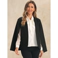 thumbnail image 4 of DARING DIVA Women's Cape Sleeve Blazer Work Open Front Jacket Coat XS Black, 4 of 6