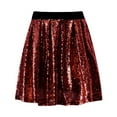 thumbnail image 7 of vigerkar Womens Sequin Skirt Elastic Waist Glitter Sparkly Shiny Skirts for Dance Party (Wine, XL), 7 of 7