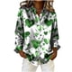 thumbnail image 2 of TaTaai Ladies Button Down Collar Blouse Long Sleeve St Patricks Festival Print Casual Loose Fit Top Spring Daily Wear Gift, 2 of 5