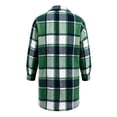 thumbnail image 5 of Mineart Men's Plaid Trench Coat Lapel Collar Mid Long Jacket Winter Outwear, 5 of 6