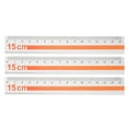 thumbnail image 1 of Regla Recta Unique Bargains 3uds 15cm Aluminio Naranja, 1 of 5