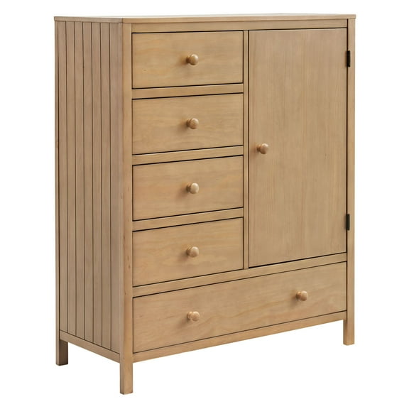 Soho Baby Everlee Wardrobe Chest In Honey Wood
