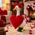 thumbnail image 4 of 23 Inch Porch Goose Outfits, Red Heart Front Panel with Matching Bow, Goose Clothing for Valentine's Day Patio Garden and Yard Displays, 4 of 8