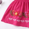 thumbnail image 6 of IBTOM CASTLE Mexican Dress for Girls Toddler Baby Cinco de Mayo Fiesta Mexican Off Shoulder Floral Embroidered Drape Casual Dress 6-9 Months Hot Pink, 6 of 8