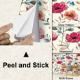 thumbnail image 4 of Peel and Stick Wallpaper Canvas Watercolor floral seamless vintage rustic style colored garden ivory Modern Art Wall Mural Decor Self Adhesive and Removable 100in x 144in, 4 of 7