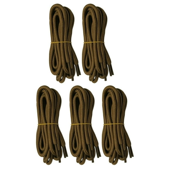 B&Q 5 Pairs 5mm Thick Heavy Duty Khaki Hiking Work Boot Laces Shoelaces Strings Replacement for Men Women 39 40 48 54 55 60 63 72 Inches