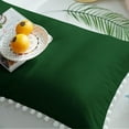 thumbnail image 6 of DNG Creations 4 Piece Pom Pom Sheet Set 100% Egyptian Cotton, White Pom-Pom Fringe Solid Pattern 24 Inch Deep Pocket ( Solid Green - Twin ), 6 of 7