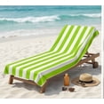thumbnail image 3 of Oversized Cabana Striped Beach Towel, 60 x 28 Inch Large Quick-Dry Bath Towel, Lightweight Sand-Free Microfiber Towel for Swimming Pool & Travel, Available in 11 Colors, Green, 3 of 9