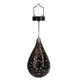 thumbnail image 4 of Lámpara solar colgante de bronce, hierro, metal, diseño hueco, para exteriores, césped, patio, impermeable, lámpara solar colgante, 4 of 14