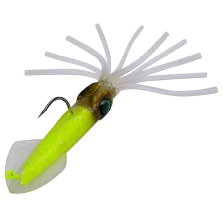 1PCS Fishing Squid Jigs Lures Soft Luminous UV Octopus Trolling Bait with Hook Long Streamlined Body for High Performance Casting Big Game Saltwater Squid Jig