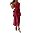thumbnail image 3 of Sentmoon Robes de Printemps Grande Taille Robes pour Femmes Été 2026 Couleur Unie Coupe Régulière Robe Maxi avec Manches pour Sortir et Style Y44K TP-TTG, 3 of 7