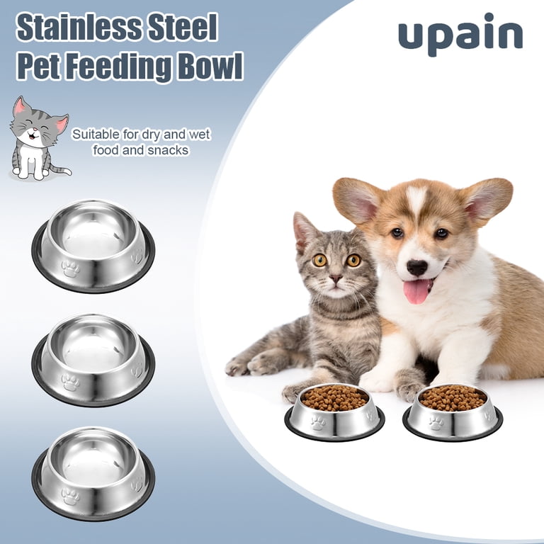 Abaima Stainless Steel Cat Food Bowls, 3-Pack Non-Slip photo 5