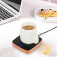 thumbnail image 2 of Coffee Mug Warmer With Auto Shut-Off & 3 Temp Settings - Perfect Presents! Wood Grain Color Us YIWEI, 2 of 9