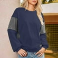 thumbnail image 6 of Gfyviroh Crewneck Tops for Women Color Block Long Sleeve Stripes Tops Casual Loose Pullover Fall Workout Tops, 6 of 6