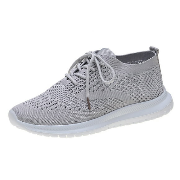 WEAIXIMIUNG Winter Sneakers for Women Wide Width Women's Ladies Casual Knitted Breathable Lace-Up Sneakers Running Sports Shoes