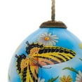 thumbnail image 2 of Daisy Delight and Butterflies Hand Painted Mouth Blown Glass Ornament, 2 of 4