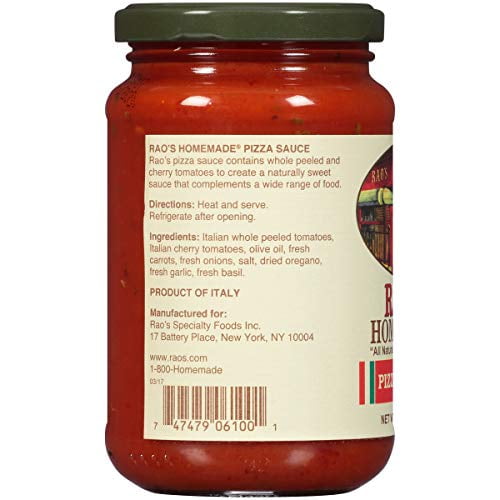 Rao's Homemade Pizza Sauce, 13 Oz Jar, Pack of 12, Classic Italian