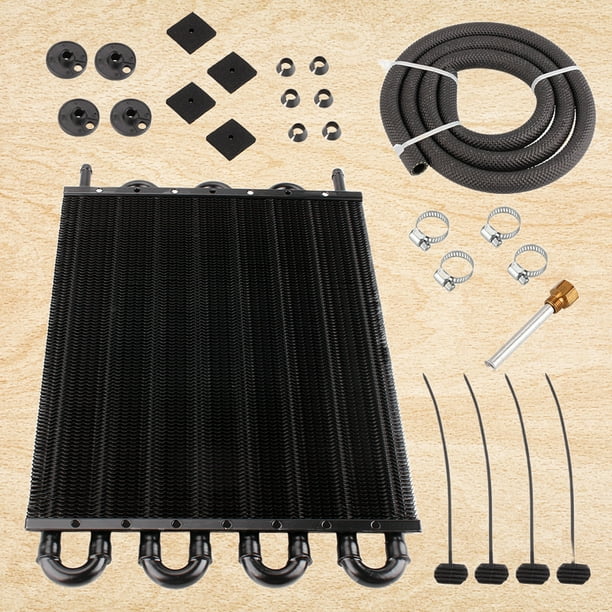 Enfriador De Aceite De Transmisión Kit convertidor Enfriador de aceite de motor de aluminio Accesorios modificados para automóvil (8 filas)