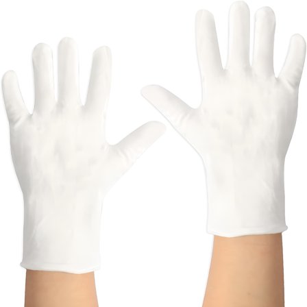 TELOLY 2 Pairs Cotton Gloves, White Gloves for Dry Hands, Moisturizing Gloves Overnight, Washable Spa Gloves 100% Cotton, 23Cm / 9 Inch Eczema Gloves, One Size Fit Most Cloth Gloves (2 Pair)