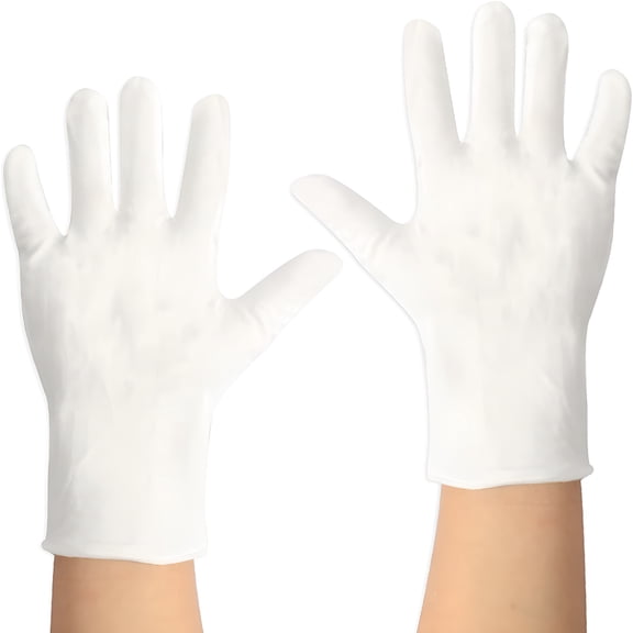 TELOLY 2 Pairs Cotton Gloves, White Gloves for Dry Hands, Moisturizing Gloves Overnight, Washable Spa Gloves 100% Cotton, 23Cm / 9 Inch Eczema Gloves, One Size Fit Most Cloth Gloves (2 Pair)