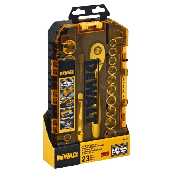 DEWALT Tough Box Tool Kit, 1/2" Drive Socket Set - Walmart.com