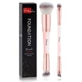 thumbnail image 1 of DUAIU Set de 2 Pinceles Doble Cabeza - Brochas Kabuki y Rubor, Base y Sombra - Brochas Sintéticas Premium para Maquillaje Facial (Rosa), 1 of 6