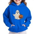 thumbnail image 2 of HomeDM Boys Girls Long Sleeve Hooded Sweatshirts - Unisex Kids Fall Winter Pullover Hoodie Sweatshirts - Blue/7-8 Years, 2 of 4