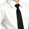 thumbnail image 5 of Purcolt Boys 3 Piece Formal Matching Set Dressy Casual Short Sleeve Point Collar Shirt Black Pocket Dress Shorts with Necktie or Bow Tie for 2-15Years, 5 of 8