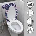 thumbnail image 3 of FORUDESIGNS Mermaid Book Rose Pattern Toilet Lid Cover with Toilet Tank Lid Cover 2 Pcs Portable Fabric Protector for A Lid Toilet Tank, Bathroom Decor Accessories with Elastic Bottom, 3 of 8