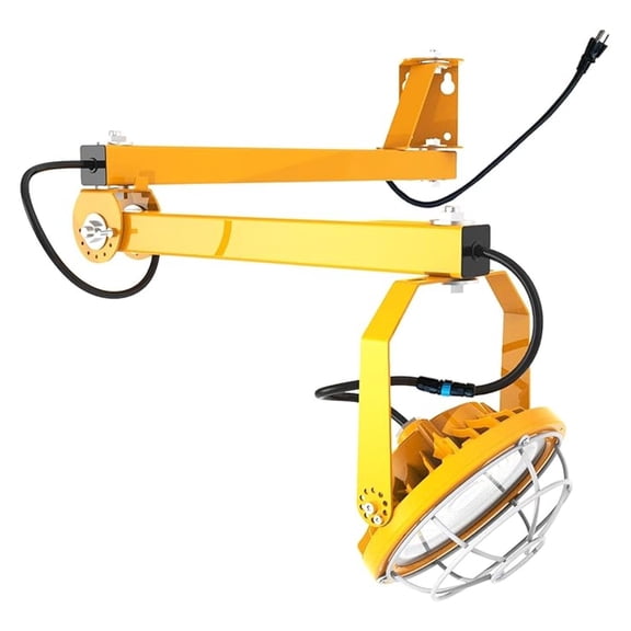 30W LED Loading Dock Lights with 40” Single Folding Arm, 5000K 4,200 Lumen 360° Rotatable Lamp Head, IP65 Rated, UL Certified Workbench Light for Trailers, Docks, Warehouses, Container (30W)