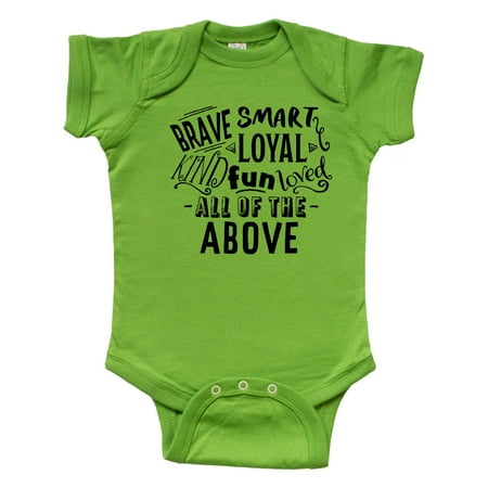 

Inktastic Brave Smart Loyal Kind Fun Loved All of the Above Gift Baby Boy or Baby Girl Bodysuit