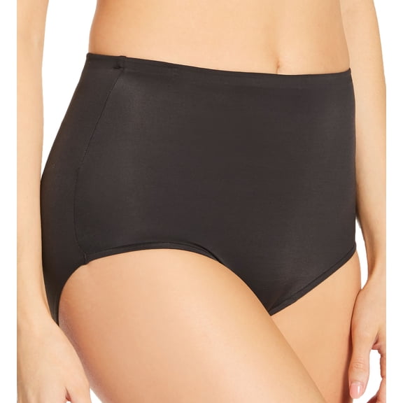 Women's Naomi & Nicole 7754 Soft and Smooth Control Brief (Black M)