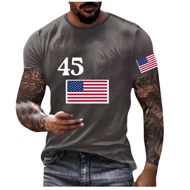 Mens Casual Pantalones Cortos Raya Impresión Suéter Fitness Deportes Camiseta, Poliéster Cuello Redondo Blusa para Al Aire Libre, Diario Y Primavera Verano Desgaste