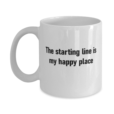 

Running Mug - Jogger Mug - The Starting Line -Running Coffee Mug White 11oz