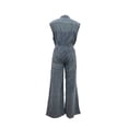 thumbnail image 5 of Hilenly Denim Jumpsuit for Women Sleeveless Stretch High Waisted Wide Leg Jean Rompers Button Down Denim Overalls, 5 of 10