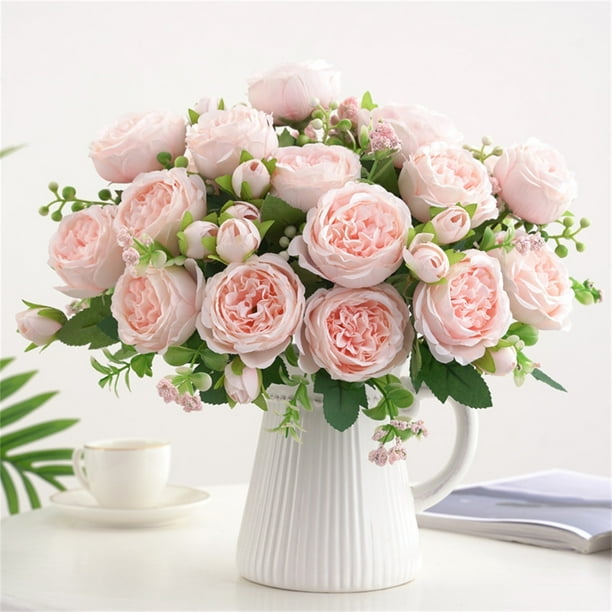 Ramo de Rosas - Decoración de Flores Artificiales para El Hogar - Ramo de Boda - Pared de Rosas